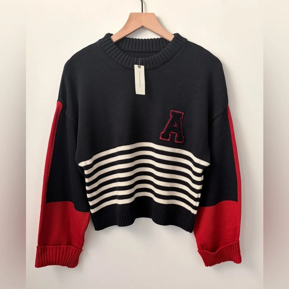 NWT Maeve Sporty Crew-Neck Pullover Sweater - Picture 5 of 7